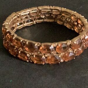 Golden Topaz Color Rhinestone Stretchy Bracelet